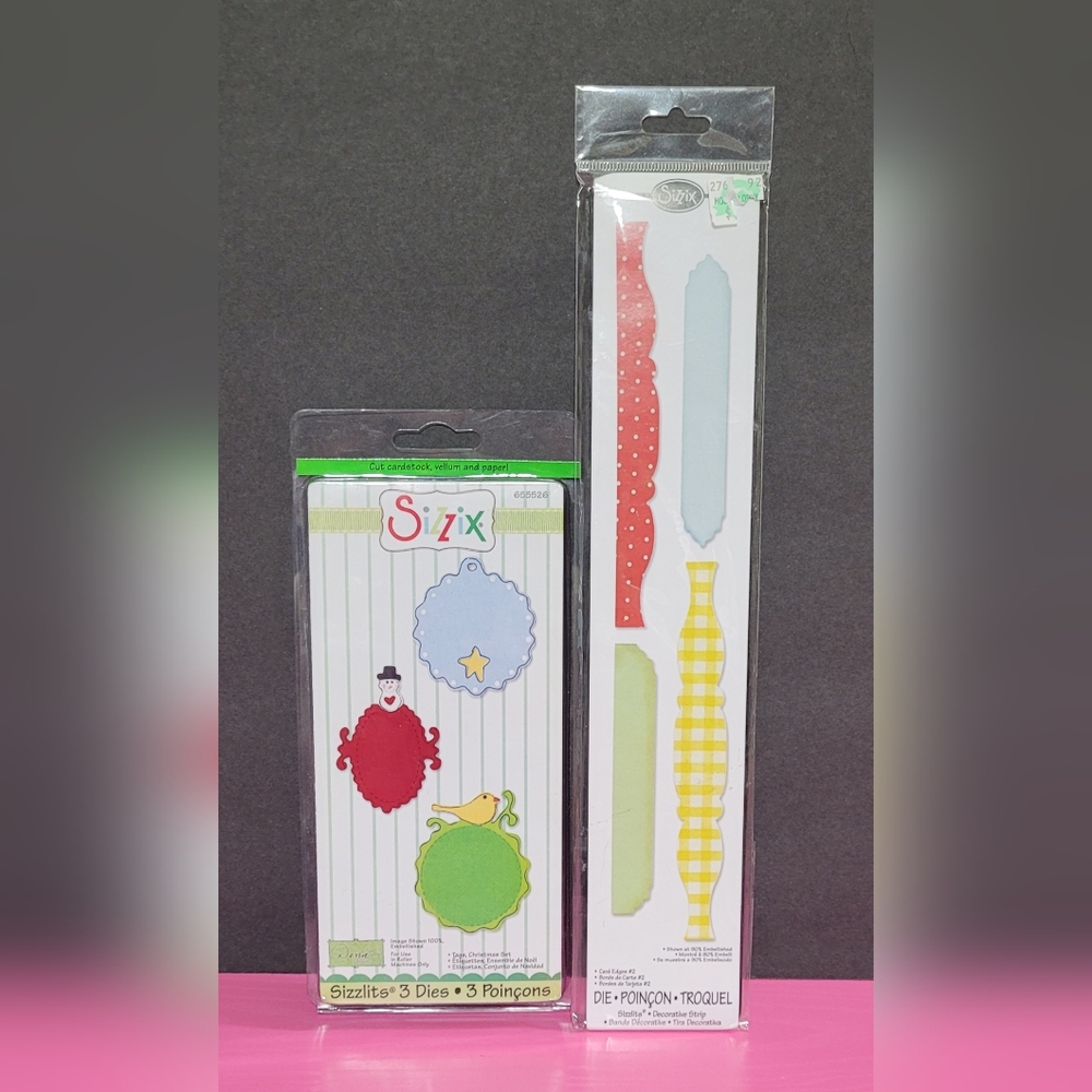 Sizzix Sizzlits Die Sets Card Edges #2 657526 Dena Christmas Tag Dies 655526 420
